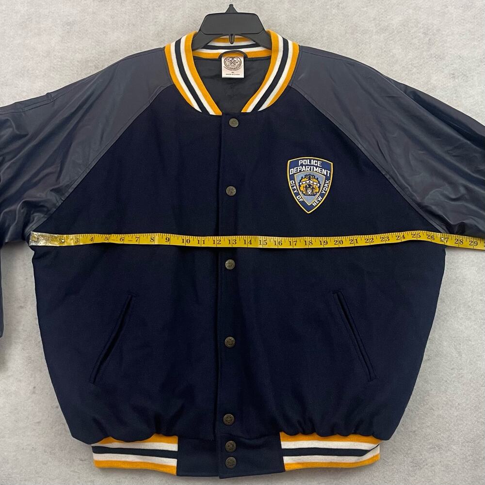NYPD Varsity Jacket Mens XL Blue Letterman Steve & Barry Bomber Coat New - Picture 5 of 15